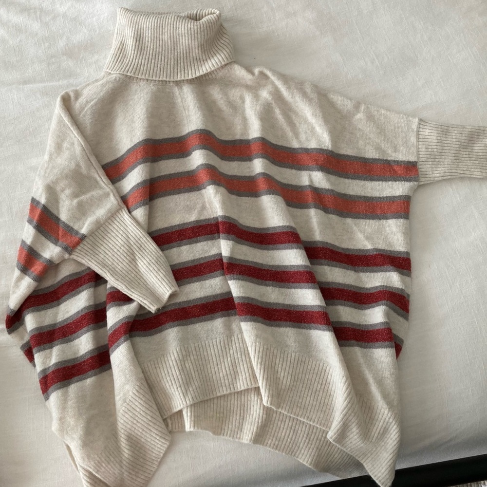 LOFT Striped Turtleneck Sweater
